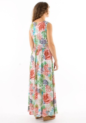 Rochie lunga vascoza print oceanic - Img 2