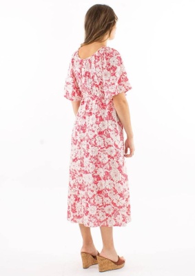 Rochie midi rose print anemone - Img 3
