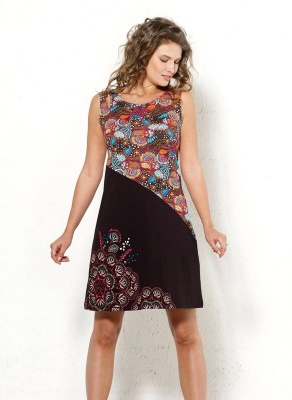Rochie neagra bbc cu print colorat - Img 1