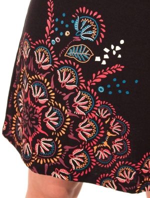 Rochie neagra bbc cu print colorat - Img 5