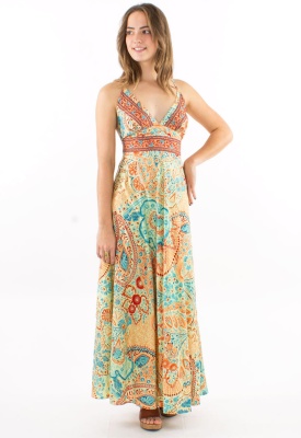 Rochie Pastel Orange Print Zaari - Img 2