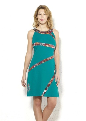 Rochie petrol cu benzi solare - Img 1
