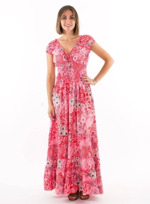 Rochie rose imprimeu boem - Img 1