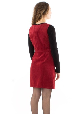 Rochie sarafan bordeaux velur - Img 5