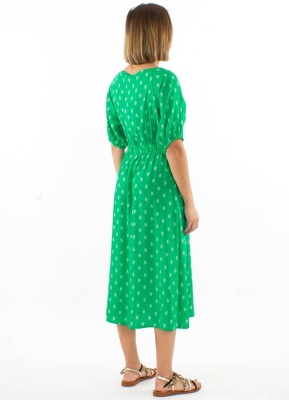 Rochie verde cu print Bali - Img 2