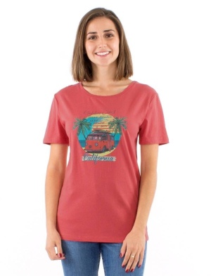 Tricou dark rose cu print hippie - Img 1