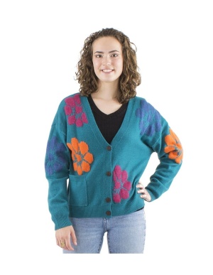 Vesta jacheta petrol Print Fleur - Img 3
