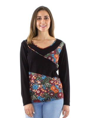 Bluza neagra bumbac Pop Print - Img 1