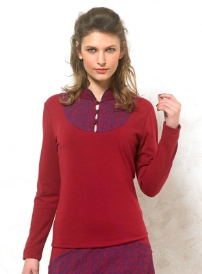 Bluza neagra cu model oriental - Img 2