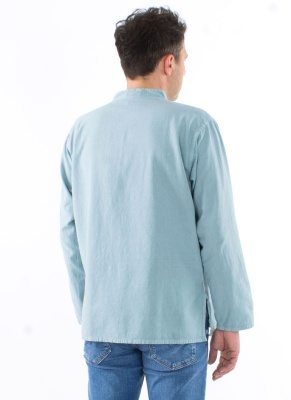 Camasa unisex bumbac cu guler tunica - Img 2