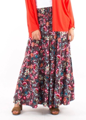 Fusta boema cu print floral - Img 3