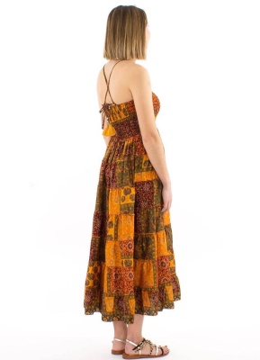 Fusta orange 2 in 1 cu print patchwork - Img 4