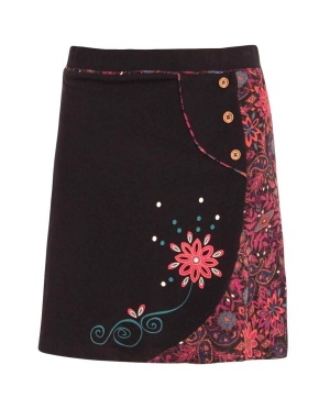 Fusta tricot bumbac imprimeu laur - Img 1