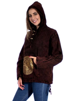 Hanorac unisex bumbac nuanta bordo