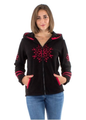 Jacheta neagra cu broderii florale - Img 1