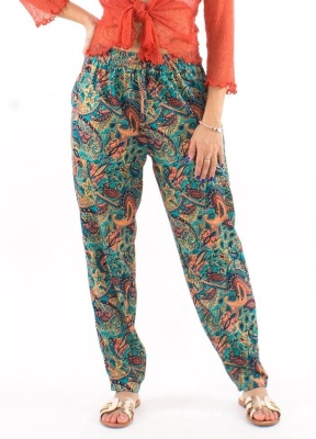 Pantaloni petrol talie elastica - Img 1