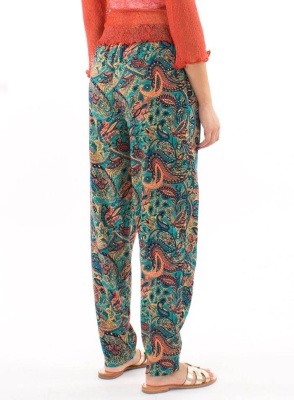 Pantaloni petrol talie elastica - Img 2