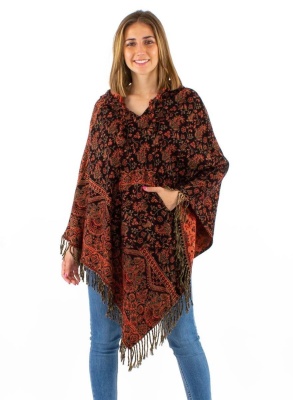 Poncho boho-chic cu flori punjab - Img 1