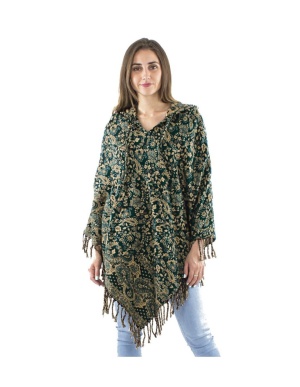 Poncho petrol Print Cashmere - Img 4