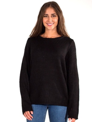 Pulover negru tricotat - Img 1