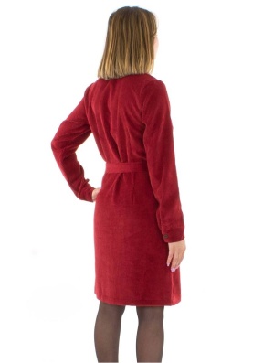 Rochie bordeaux velur cu nasturi - Img 2
