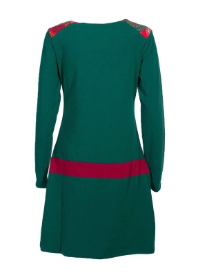 Rochie bumbac cu benzi contrastante - Img 2