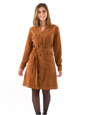 Rochie choco velur cu nasturi - Img 2