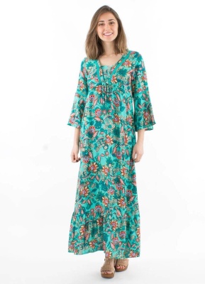 Rochie lunga boema cu flori - Img 2