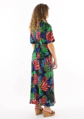 Rochie lunga marine cu nasturi - Img 2