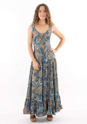 Rochie lunga print floral blue - Img 2
