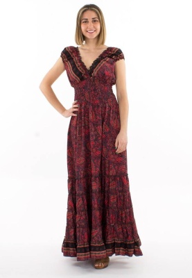 Rochie lunga Sari cu talie elastica - Img 3