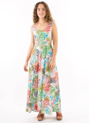 Rochie lunga vascoza print oceanic - Img 3