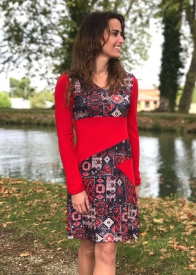 Rochie midi rosie print Delhi - Img 1