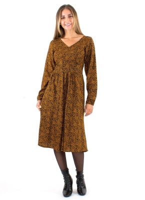 Rochie neagra cu print arabesque - Img 1