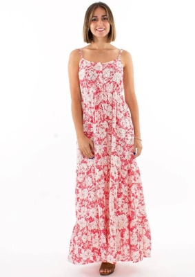 Rochie rose cu print anemone - Img 1