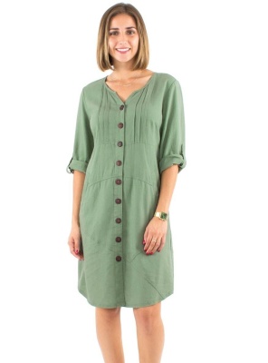 Rochie stil tunica verde salvie - Img 3