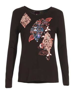 Bluza neagra cu imprimeu aztec - Img 1