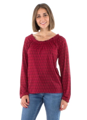 Bluza rosie tricot print bambus - Img 2