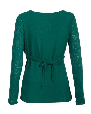 Bluza smarald bumbac croi wrap - Img 2