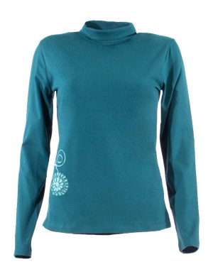 Bluza smarald bumbac pe gat - Img 1