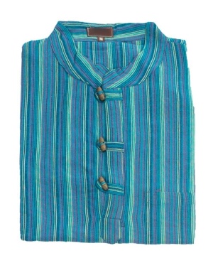 Camasa turquaz unisex in dungi - Img 2
