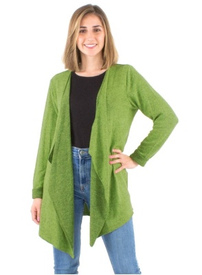Cardigan asimetric tricot verde - Img 2