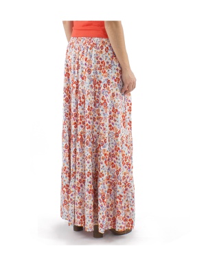 Fusta lungă Boemă Orange Free Size Pretty print - Img 3