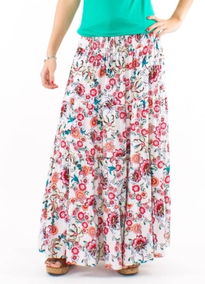 Fusta lunga boho-chic croi evazat - Img 1