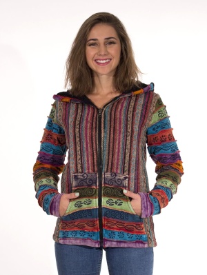 Jacheta etnica mov multicolora - Img 3