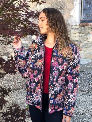 Jacheta matlasata cu print floral - Img 2