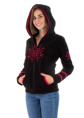 Jacheta neagra cu broderii florale - Img 2