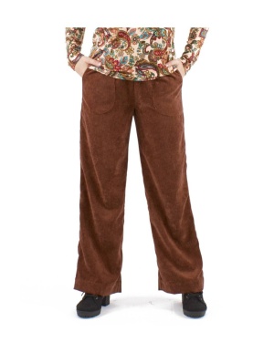Pantaloni choco velur croi larg - Img 2