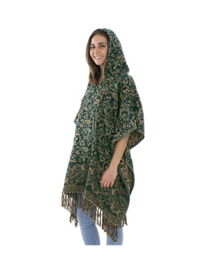 Poncho petrol Boho Etnic floral - Img 2