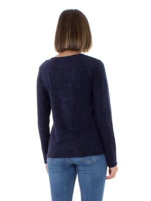 Pulover marine din tricot moale - Img 3